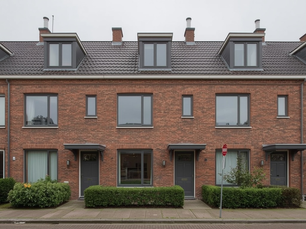 Rijtjeshuis Zoetermeer Seghwaert met antraciet kunststof kozijnen en voordeur