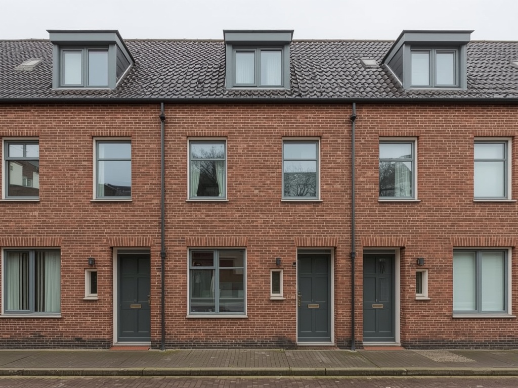 Rijtjeswoning in Nootdorp met antraciete kunststof kozijnen