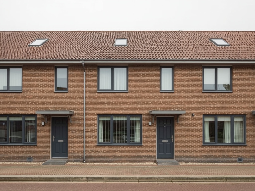 Rijtjeswoning Rijswijk Kleurenbuurt met antraciet kunststof kozijnen