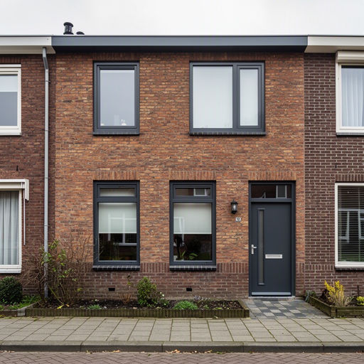 Moderne rijtjeswoning Keijzershof Pijnacker antraciet kozijnen