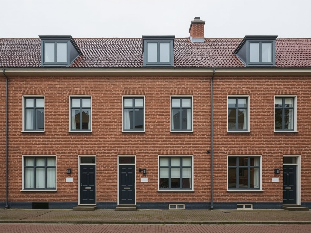 Rijtjeswoning in Schiedam Groenoord met antraciet kunststof kozijnen