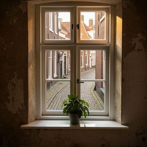 Licht interieur met uitzicht op achtertuin via nieuwe witte kunststof draaikiepramen Wateringen