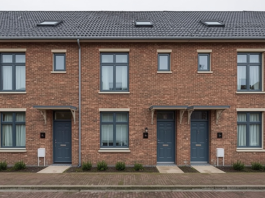 Twee-onder-een-kapwoning gelegen in Steenvoorde met modern zwart kunststof kozijn
