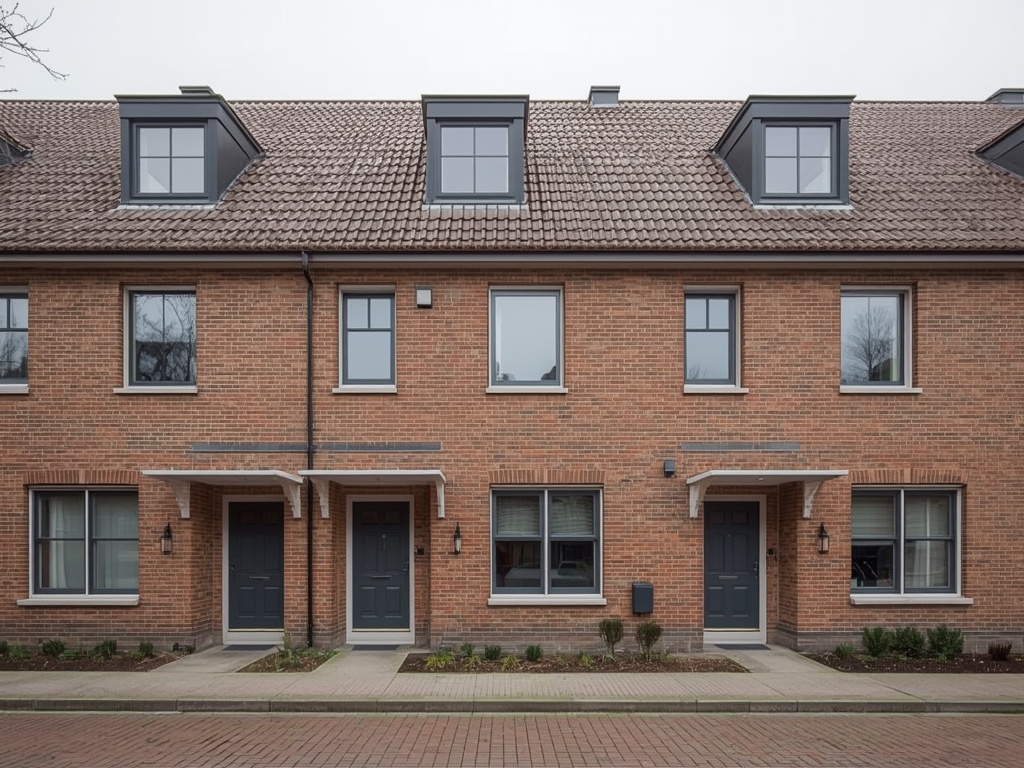 Rijtjeswoning in Naaldwijk met antraciet kunststof kozijnen