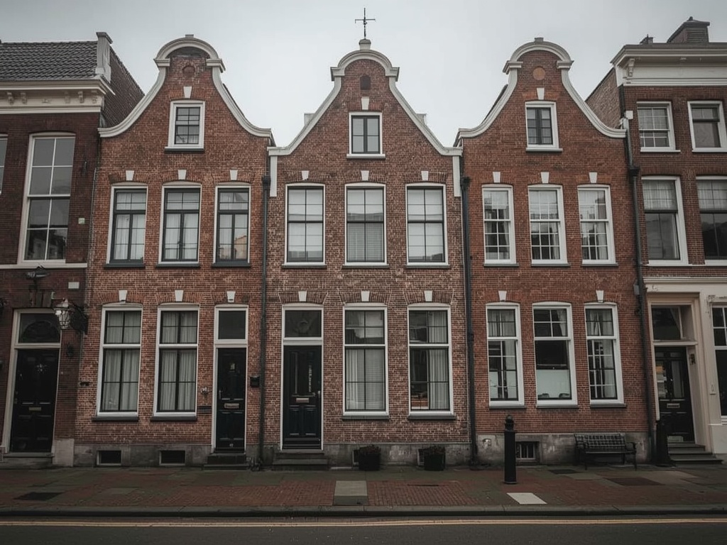 Historisch grachtenpand Delft centrum met nieuw geplaatste witte kunststof kozijnen