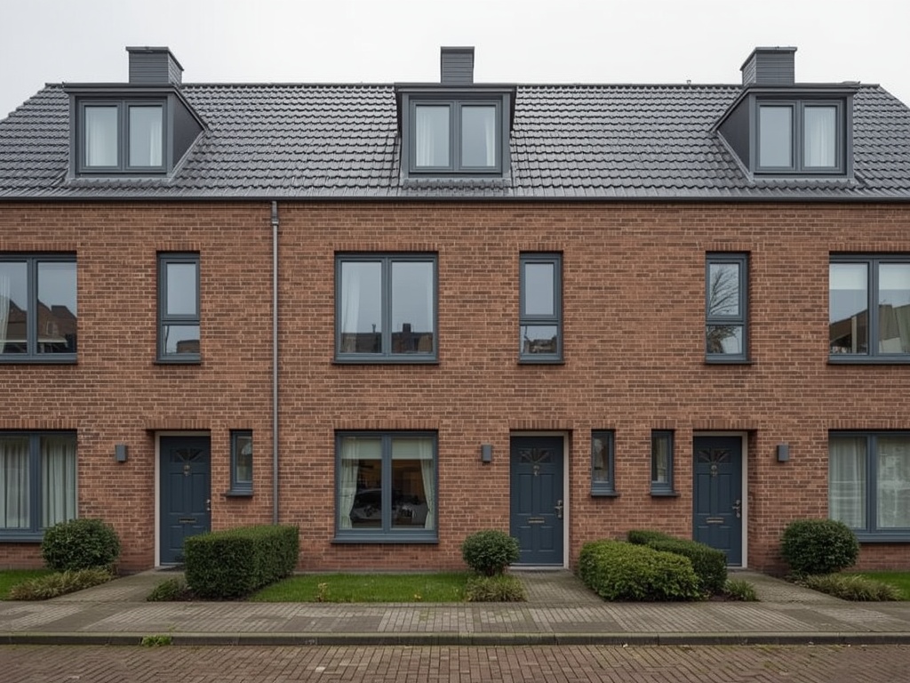 Moderne twee-onder-een-kapwoning in Den Hoorn met antracietkleurige kunststof kozijnen