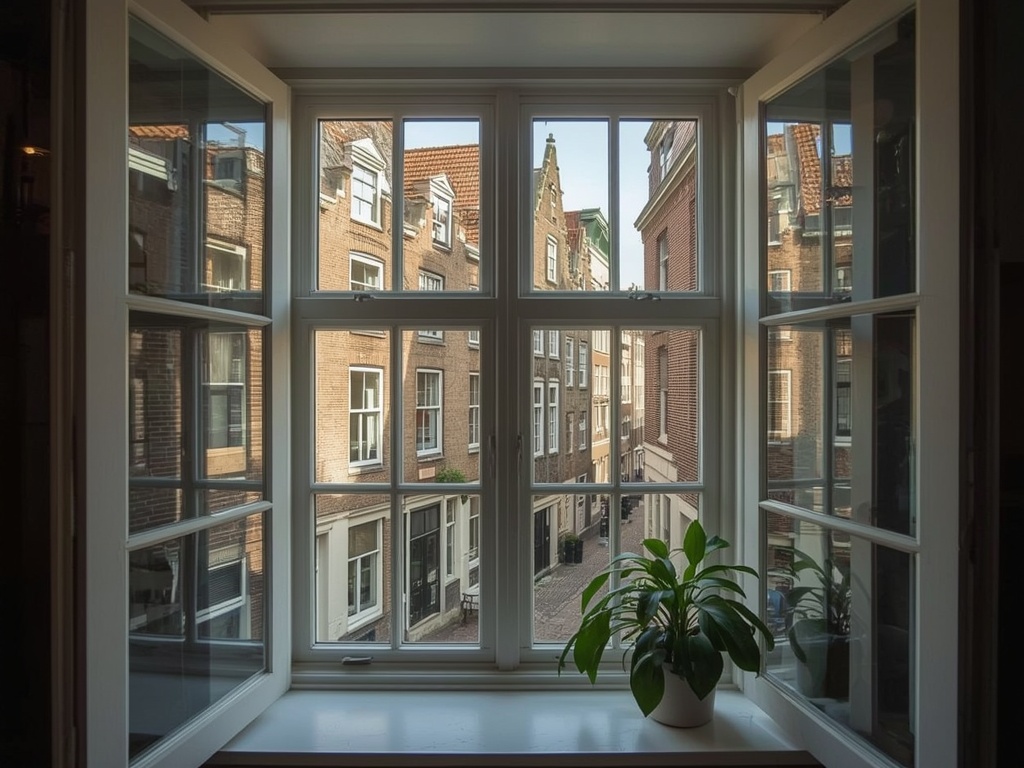 Interieur Zoetermeerse woning met uitzicht op tuin door nieuwe kunststof schuifpui