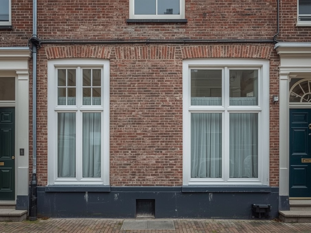 Historisch pand in Den Haag met pas geplaatste witte kunststof kozijnen