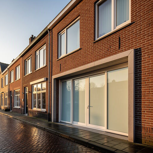 Witte kunststof hefschuifpui met HR++ glas in een rijtjeswoning
