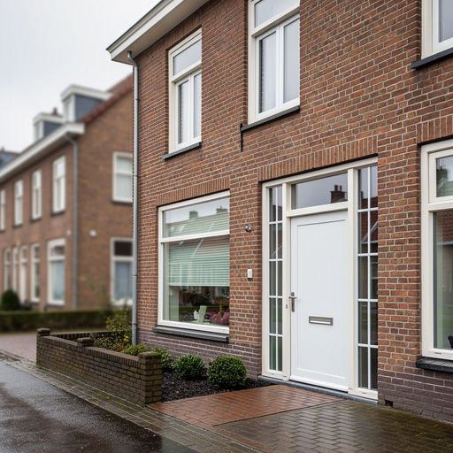 Strakke witte kunststof binnendeur met minimalistische deurkruk
